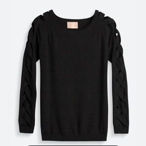 Unique sleeve black sweater